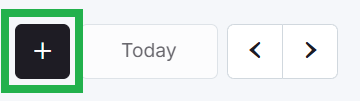 Highlighted add event button in the Schedules interface used to create new scheduled content or digital signage screen events.