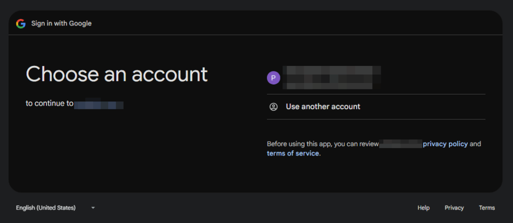 Linking the platform to a Google Drive account by signing in or choosing an existing account.