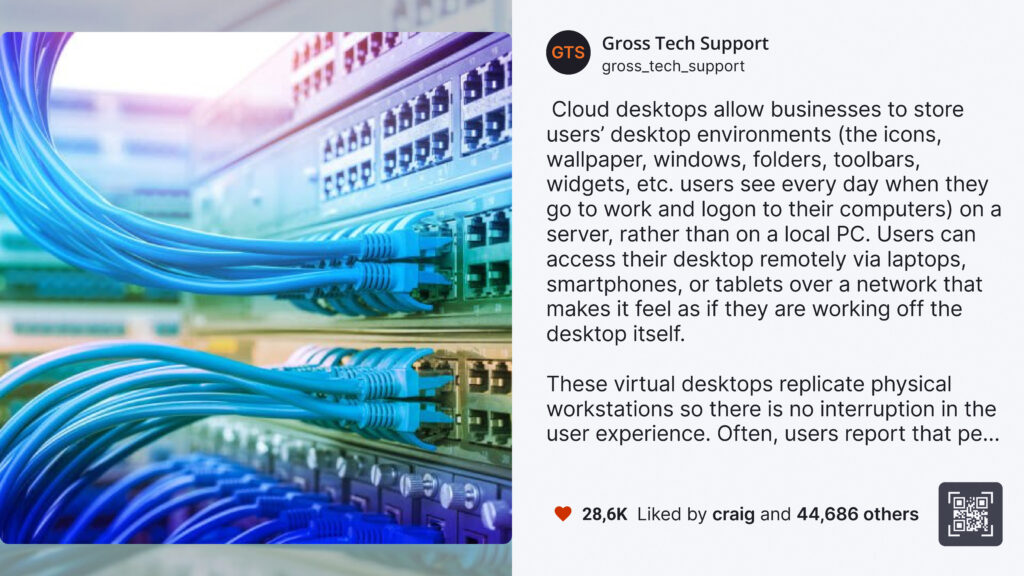 Example of an Instagram page post preview displaying the page's label alongside the number of the page's followers and an image along with a posts-bar and a QR code.