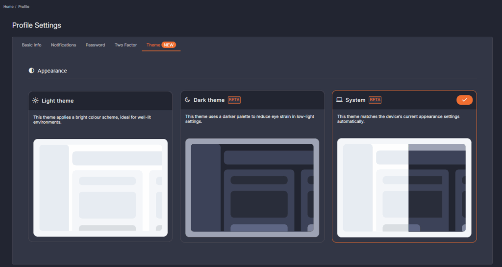 Platform Theme Selector